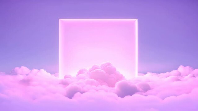 3d render product presentation podium on minimalist background of pastel cloud.