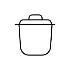 Cooking pan outline icons, minimalist vector illustration ,simple transparent graphic element .Isolated on white background