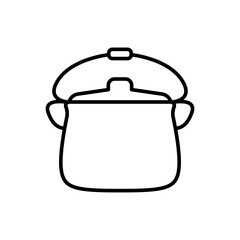 Cooking pan outline icons, minimalist vector illustration ,simple transparent graphic element .Isolated on white background