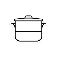 Cooking pan outline icons, minimalist vector illustration ,simple transparent graphic element .Isolated on white background