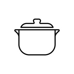 Cooking pan outline icons, minimalist vector illustration ,simple transparent graphic element .Isolated on white background
