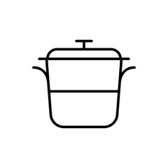 Cooking pan outline icons, minimalist vector illustration ,simple transparent graphic element .Isolated on white background