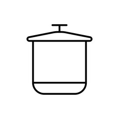 Cooking pan outline icons, minimalist vector illustration ,simple transparent graphic element .Isolated on white background