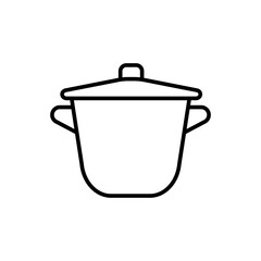 Cooking pan outline icons, minimalist vector illustration ,simple transparent graphic element .Isolated on white background