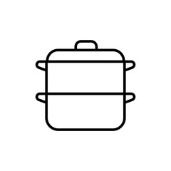 Cooking pan outline icons, minimalist vector illustration ,simple transparent graphic element .Isolated on white background