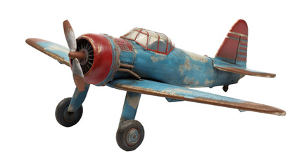 old biplane isolated on white