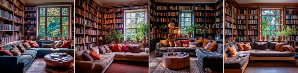 Create a cozy reading nook with a bookshelf in your home library. Make the most of your corner...