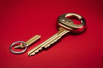 key on red background