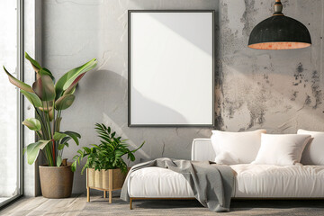 modern living room poster frame mockup	
