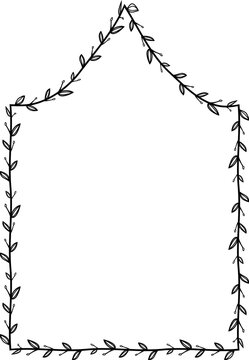 Inflexed Arch Vertical Frame architectural arche window door Vintage frame Flower wreath leaf vector floral border picture frames Branch laurel botanical silhouette black elements decoration