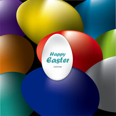 Vector background with colorful easter eggs