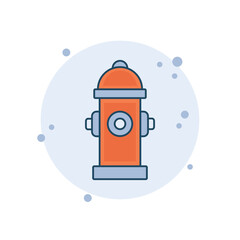 Cartoon hydrant icon vector illustration. Fire hydrant on bubbles background. Security sign concept.