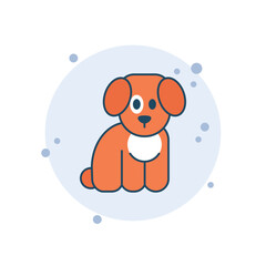 Cartoon dog vector illustration. Puppy on bubbles background. Doggy sign concept.
