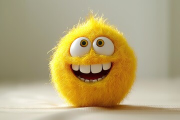 tennis yellow ball belly funny cute fluffy character cartoon illustration - 726476262