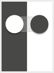 Minimalistic poster design with circles and hand draw lines