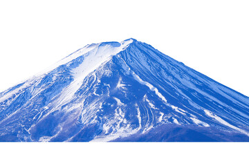 Mount Fuji world famous tourist attractions isolated on cut out PNG. Beautiful Fuji mountain with snow cover on top at Japan.	