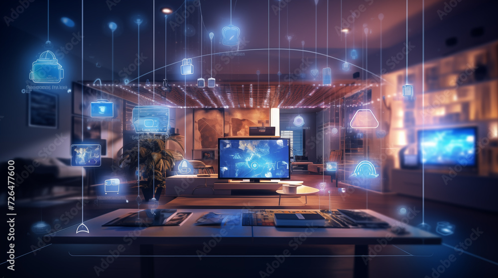 Aufkleber smart home automation system of future ai technology internet controlled mobile lights with futurist