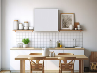 Fototapeta na wymiar Modern Kitchen with Natural Light and Greenery - Generative AI