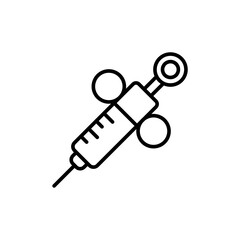 Syringe outline icons, minimalist vector illustration ,simple transparent graphic element .Isolated on white background