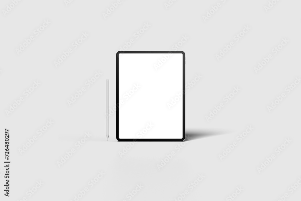 Aufkleber new blank screen realistic tablet frame, side view, top view. the tablet is at different angles. lay