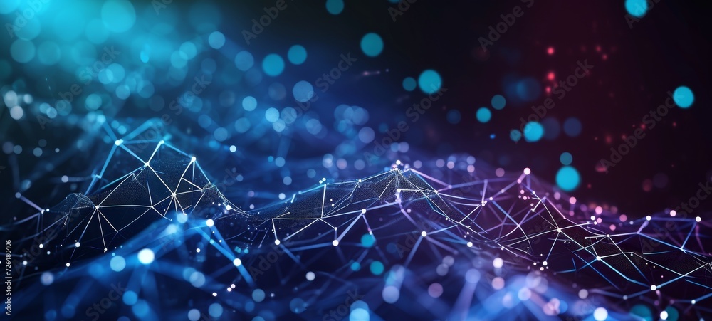 Poster futuristic digital network world concept, computer network background