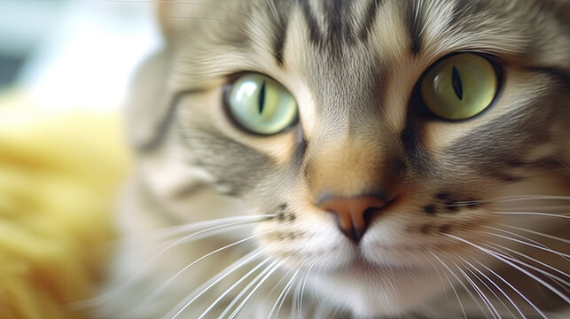 Close-up of a Cat's Face - Generative AI