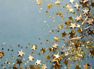 Gold stars confetti background