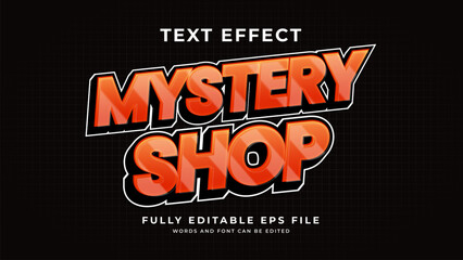 Vector mystery shop editable text effect