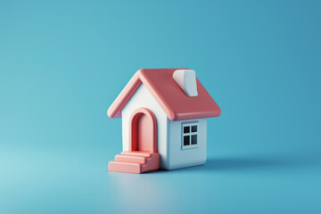 Fototapeta na wymiar Minimal house symbol. Real estate mortgage loan concept. 