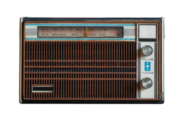 Retro radio,Old classic isolated transparent background.
