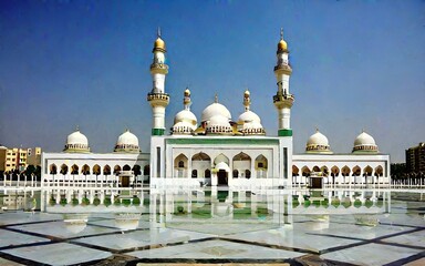 Fototapeta premium Beautiful Mosque in the world, Amazing Architecture Design great view