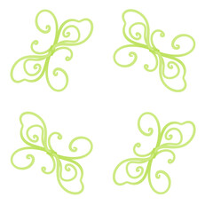 Green floral ornaments