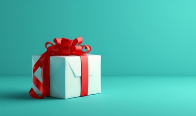red gift box with ribbon