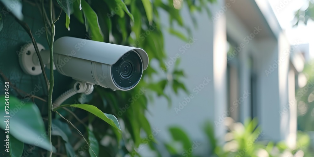 Leinwandbilder a security camera mounted on the side of a building. suitable for surveillance and security concepts