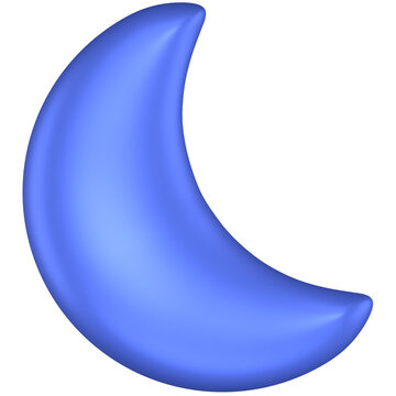 3D Icon Of A Blue Moon