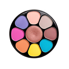 Colorful circular eyeshadow pallet on an isolated background