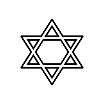 Star of David icon. Judaism religious illustration symbol. Sign hexaham vector.