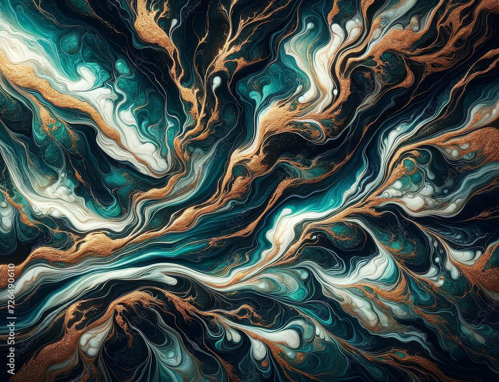 Poster an abstract pattern resembling a fluid or marble texture