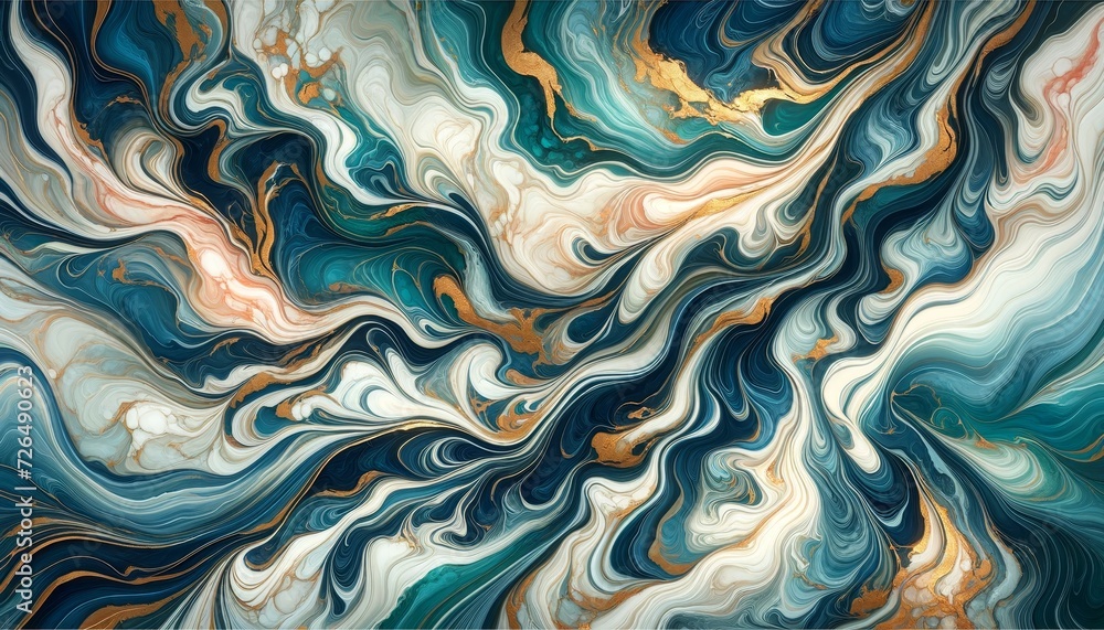 Poster an abstract pattern resembling a fluid or marble texture