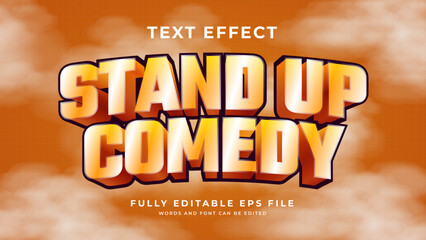 Editable 3d vector text effect stand up comedy - obrazy, fototapety, plakaty