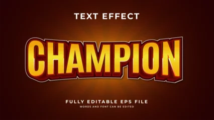 Foto op Canvas Vector champion editable text effect template © padilah_a