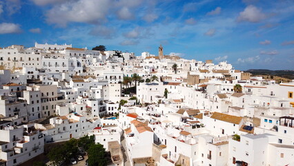 aerial view of Vejer de la Frontera, hilltop town near Cádiz, Andalusia, Costa de la Luz, Spain, Europe © keBu.Medien