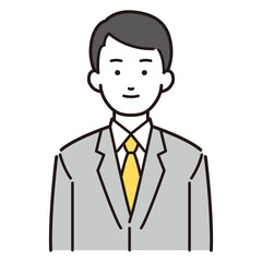 スーツ男性の正面イラスト
