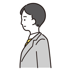 スーツ男性の横向きイラスト
