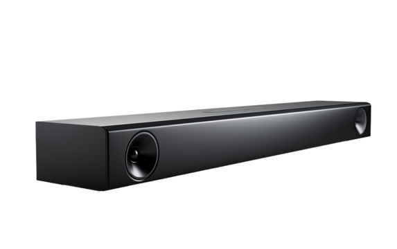 Soundbar Excellence in Exquisite Detail on White or PNG Transparent Background.