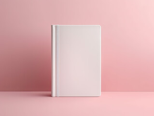 Blank White Book Cover on Pink Background - Generative AI