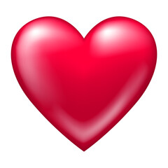 Heart. Red vector 3D heart isolated on white background.