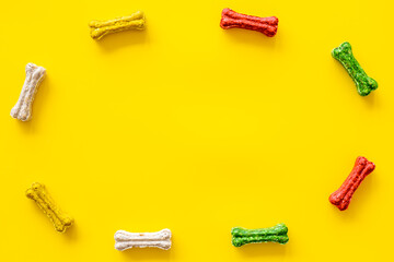 Dog treats - chew bones for cleaning teeth, top view