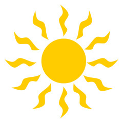 Cute doodle sun vector icon