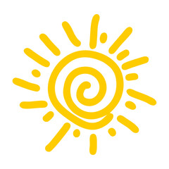 Cute doodle sun vector icon